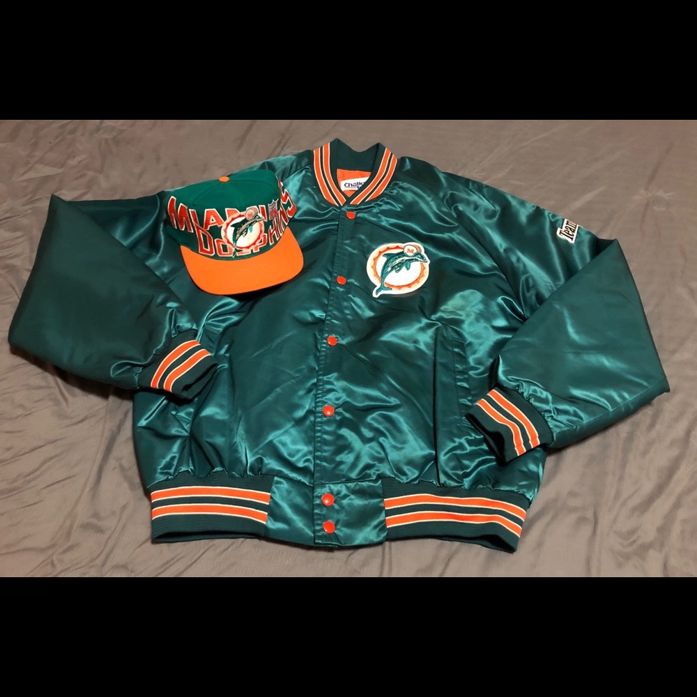 Miami Dolphins 80’s Chalkline satin jacket